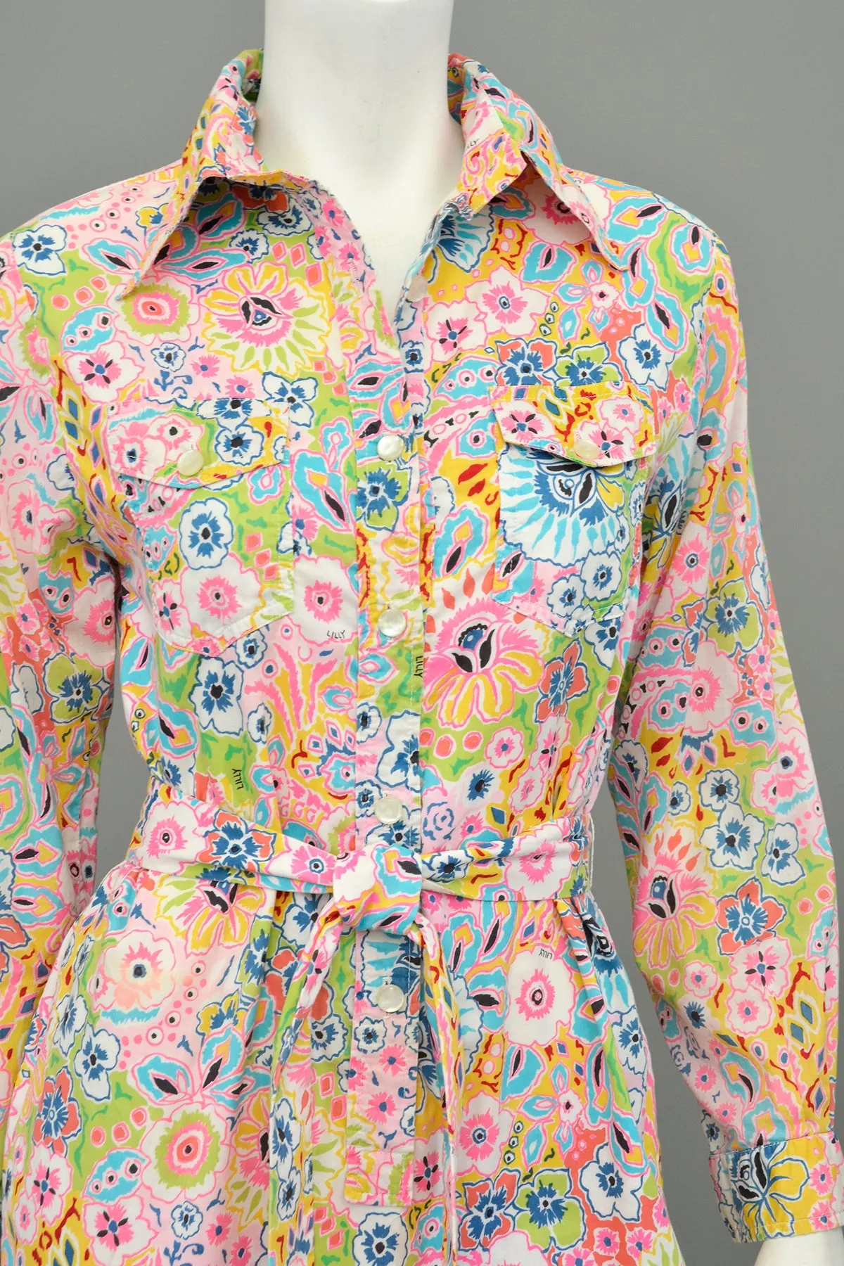 1960s Vintage Lilly Pulitzer Floral Print Button Down Dress | The Lilly Dress