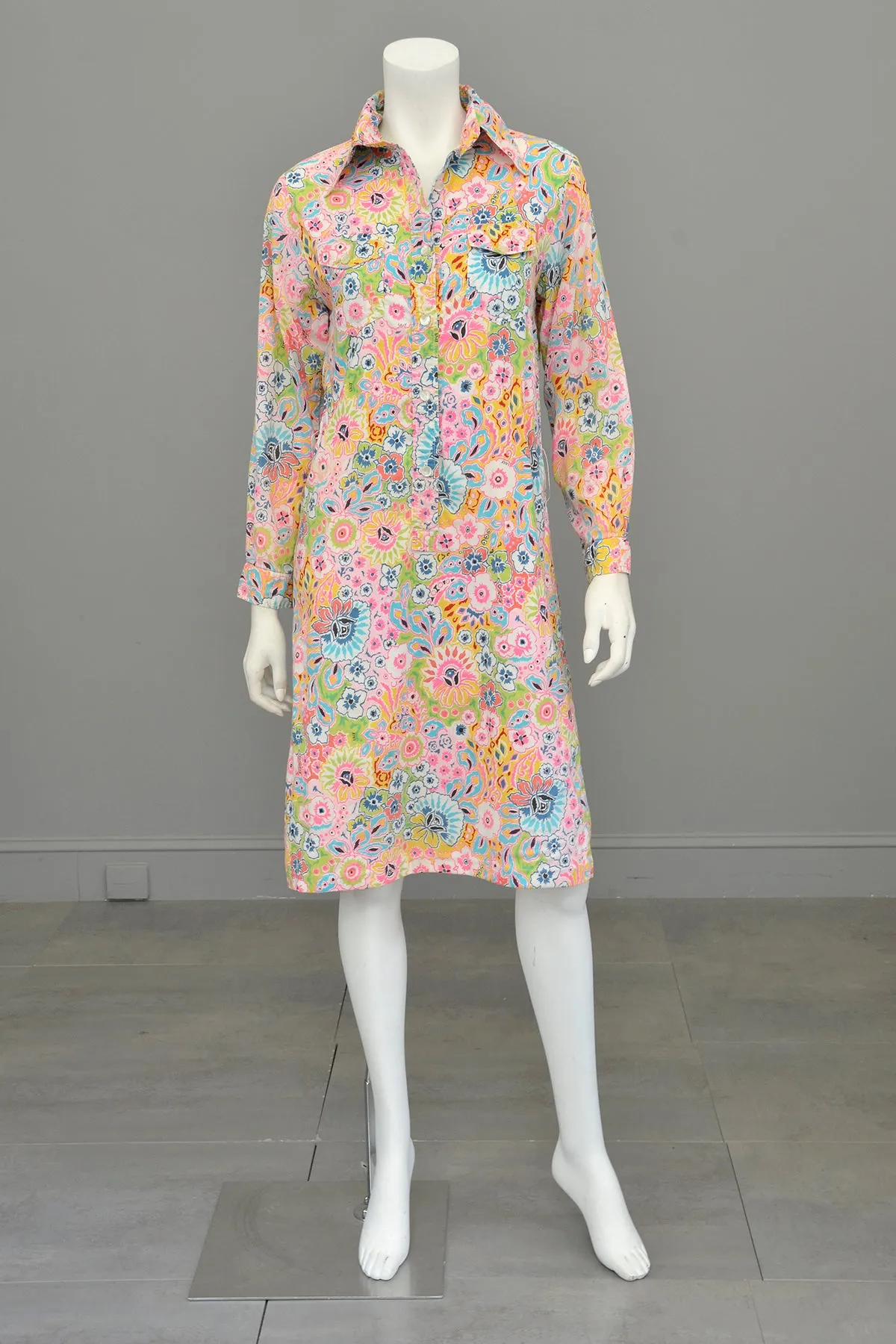 1960s Vintage Lilly Pulitzer Floral Print Button Down Dress | The Lilly Dress