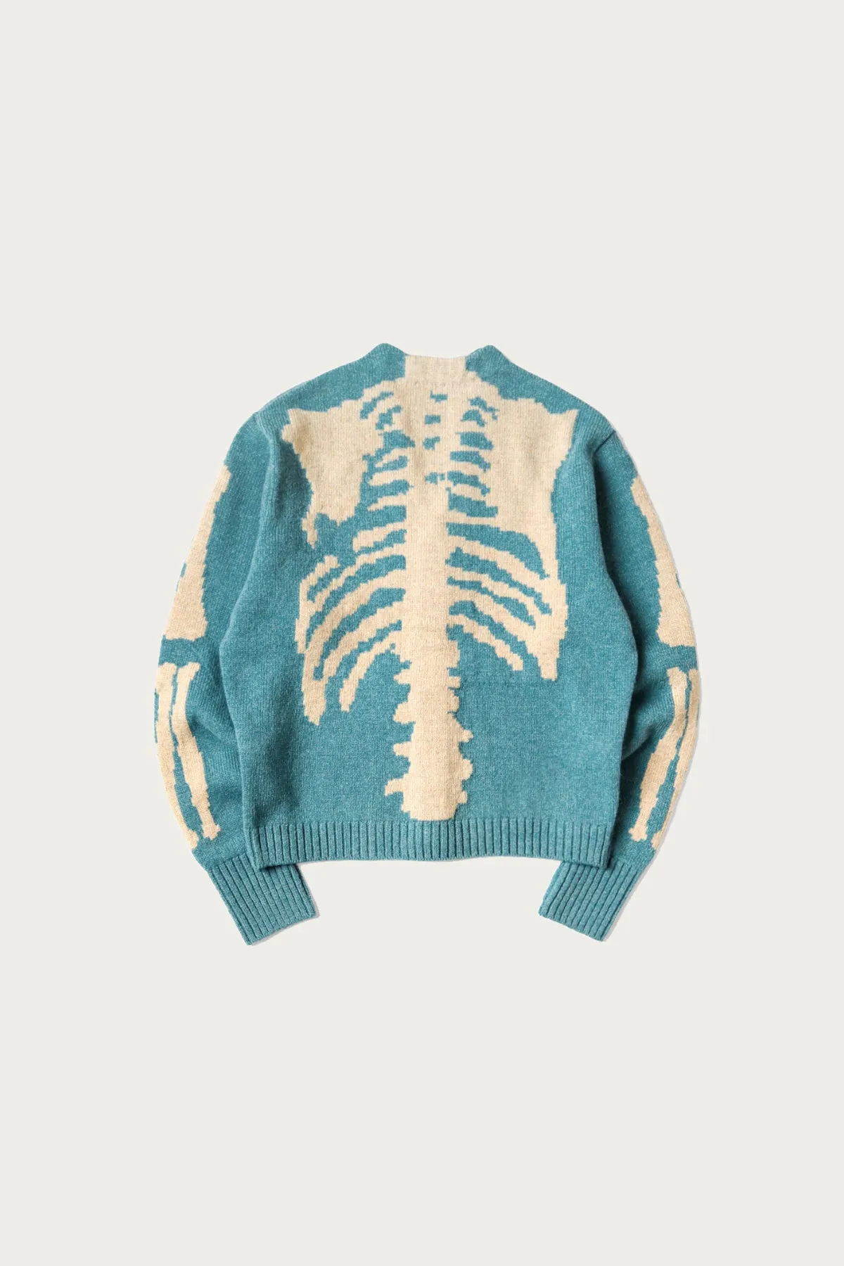 5G Wool Bone Short Cardigan - Sax