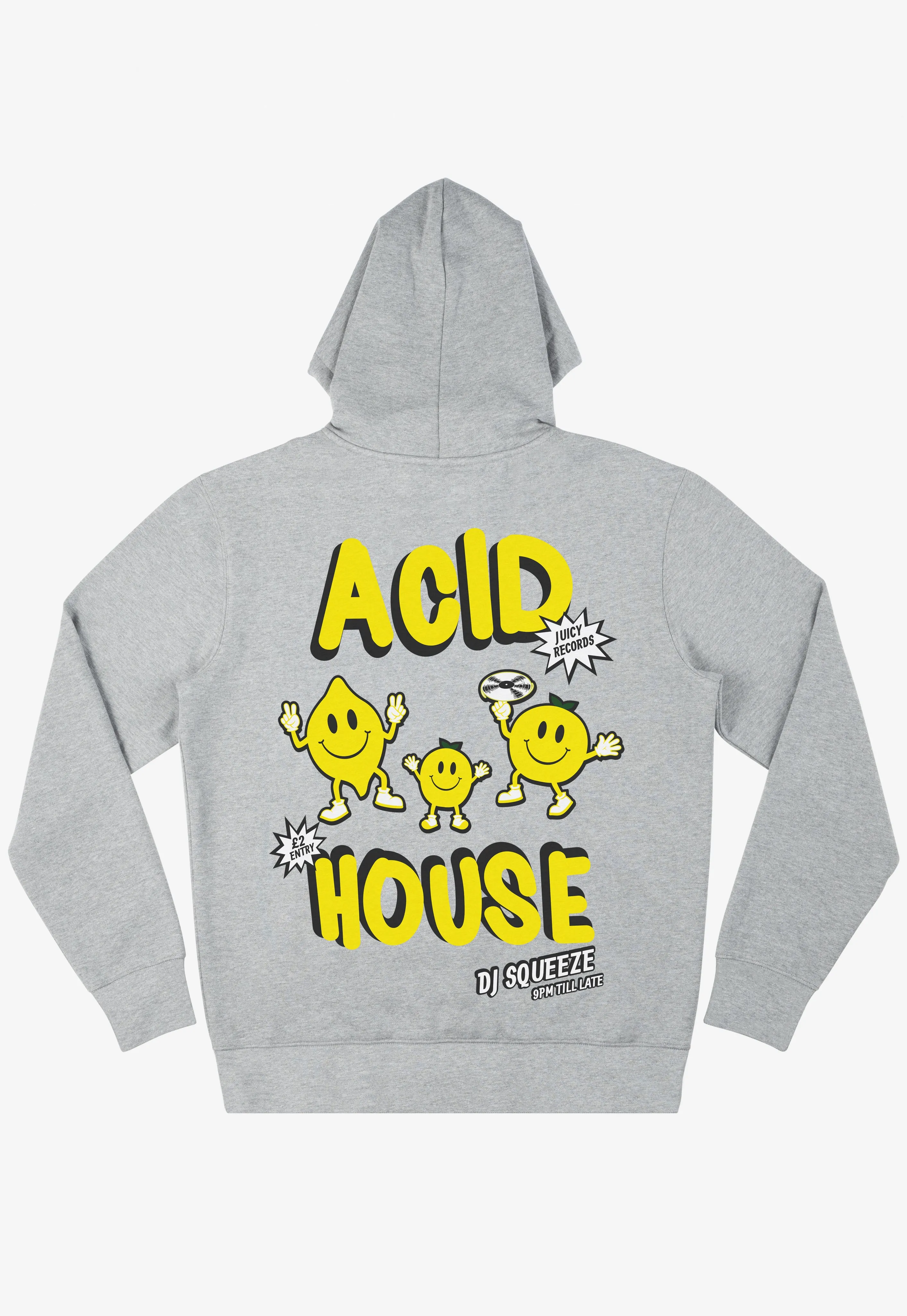 Acid House Graphic Hoodie in Grey