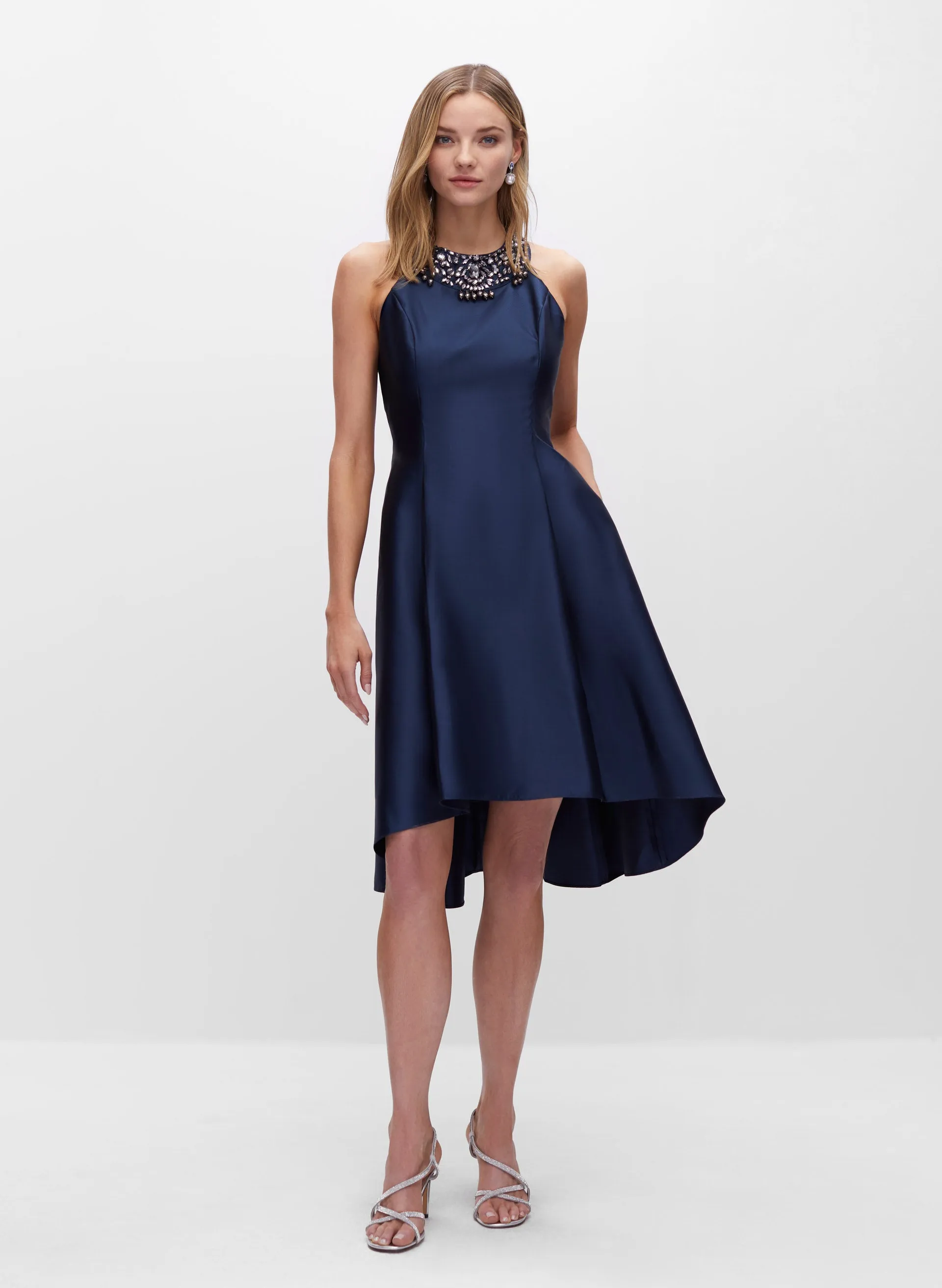 Adrianna Papell - Jewel Neck Halter Dress