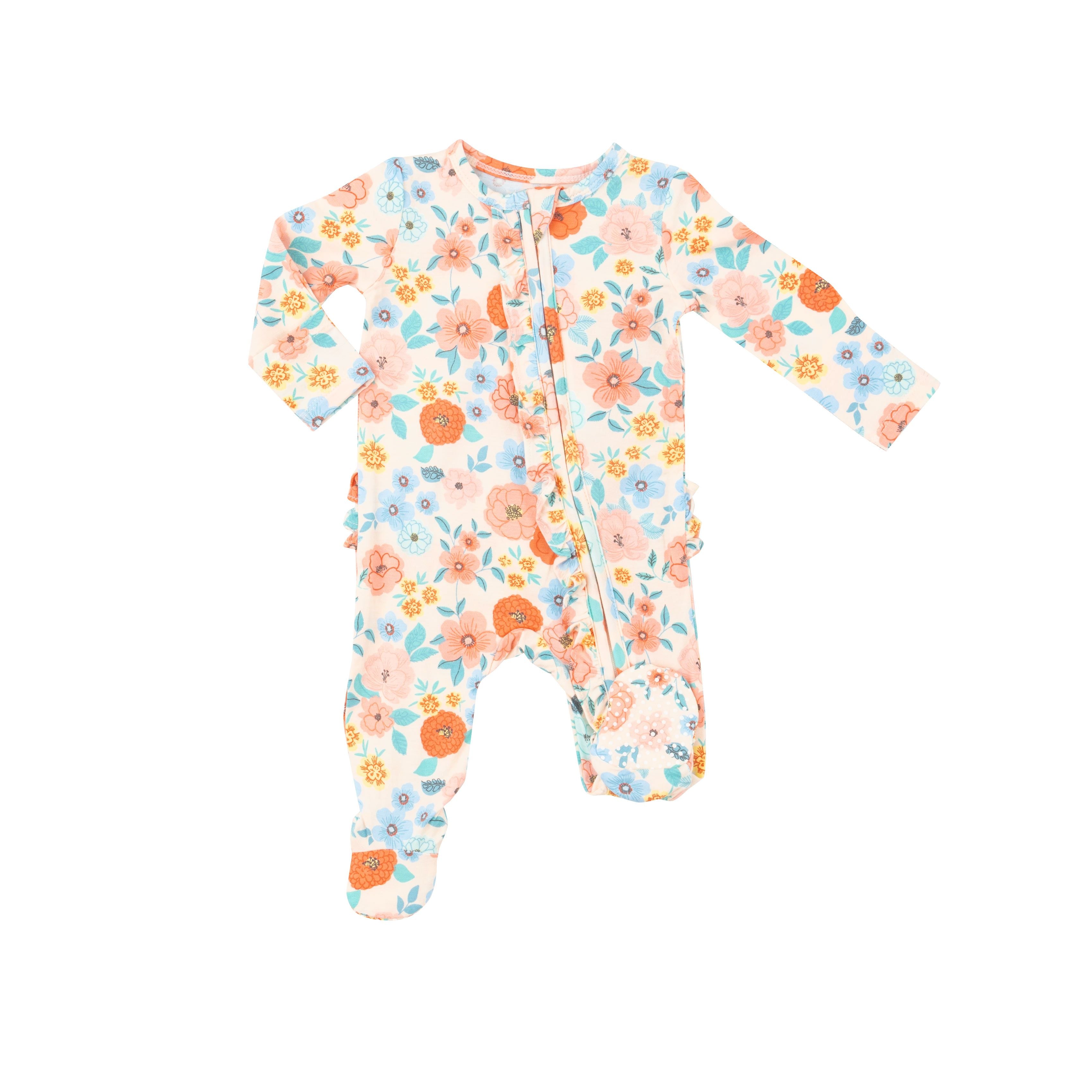 Angel Dear - Flower Cart Ruffle Zipper Footie