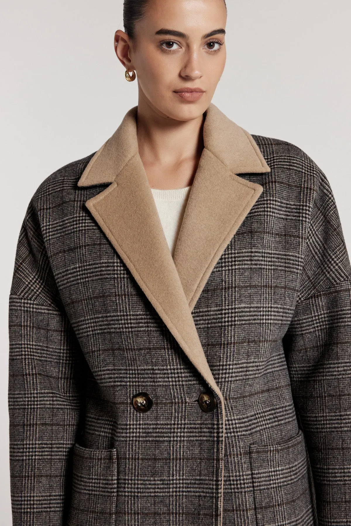 Aspen Coat - Chocolate/Check