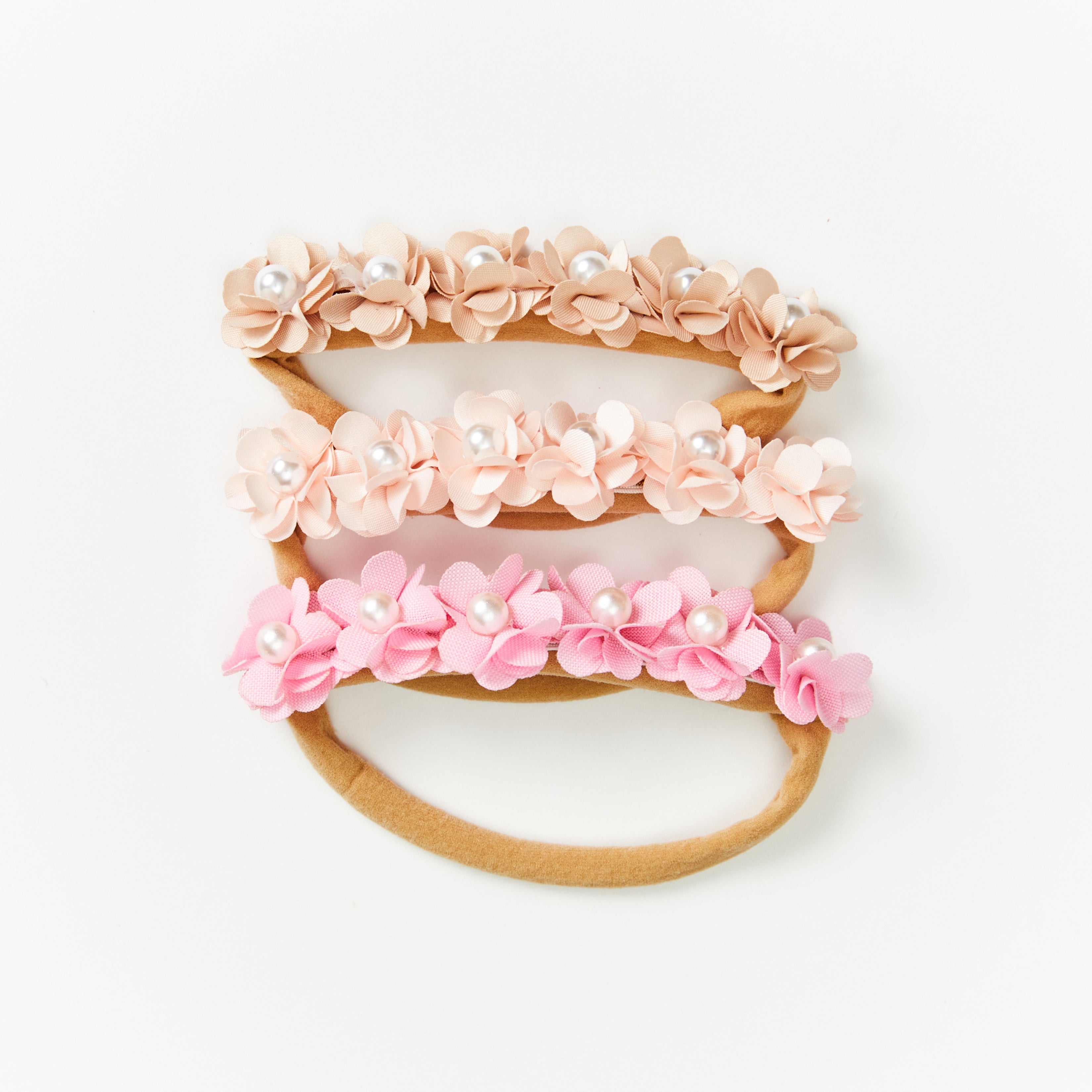 Baby Girl Mini Little Flower Crown Headband in Pink Parfait