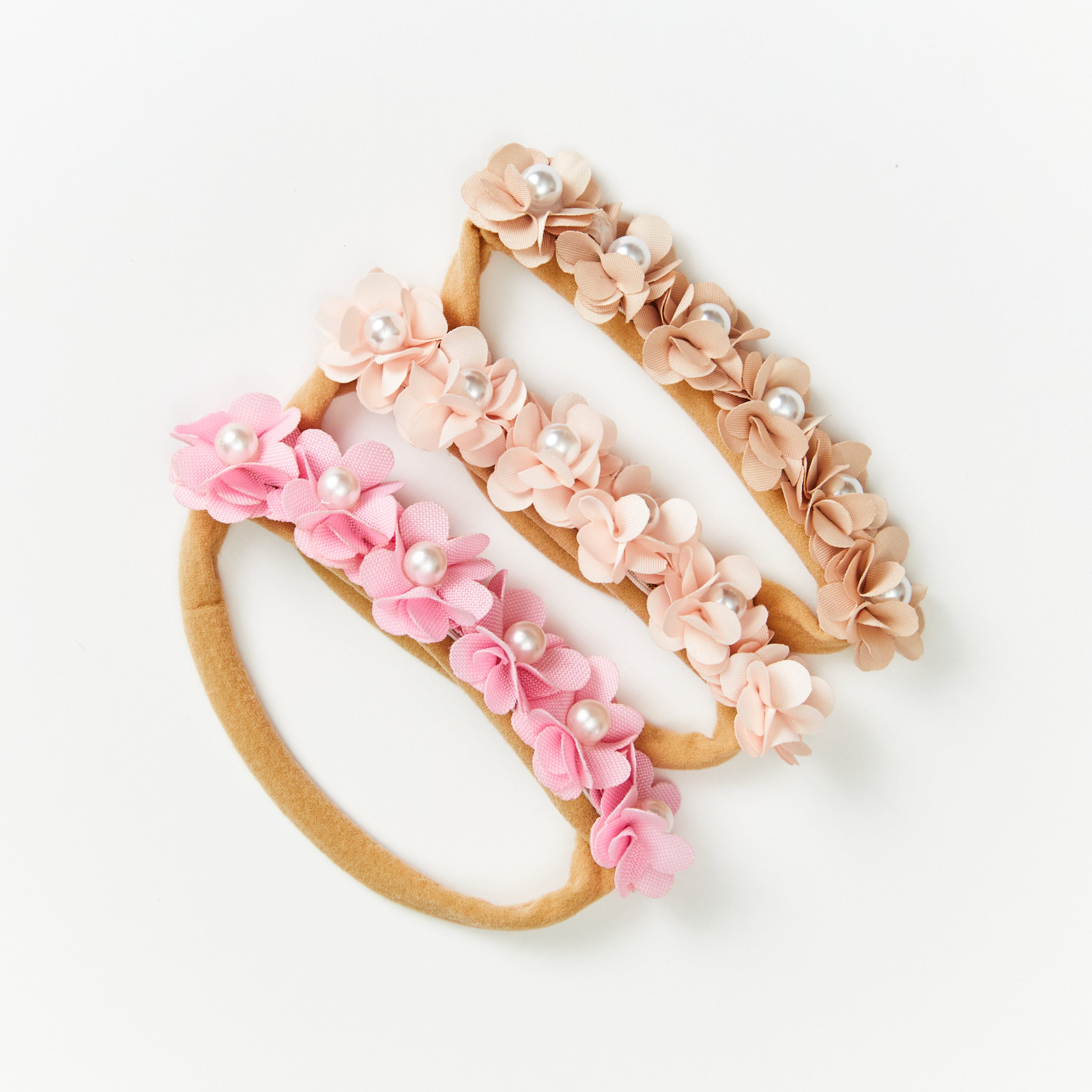 Baby Girl Mini Little Flower Crown Headband in Pink Parfait