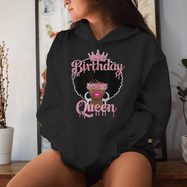 Beautiful Afro Birthday Queen Women Hoodie