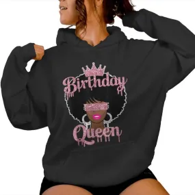 Beautiful Afro Birthday Queen Women Hoodie