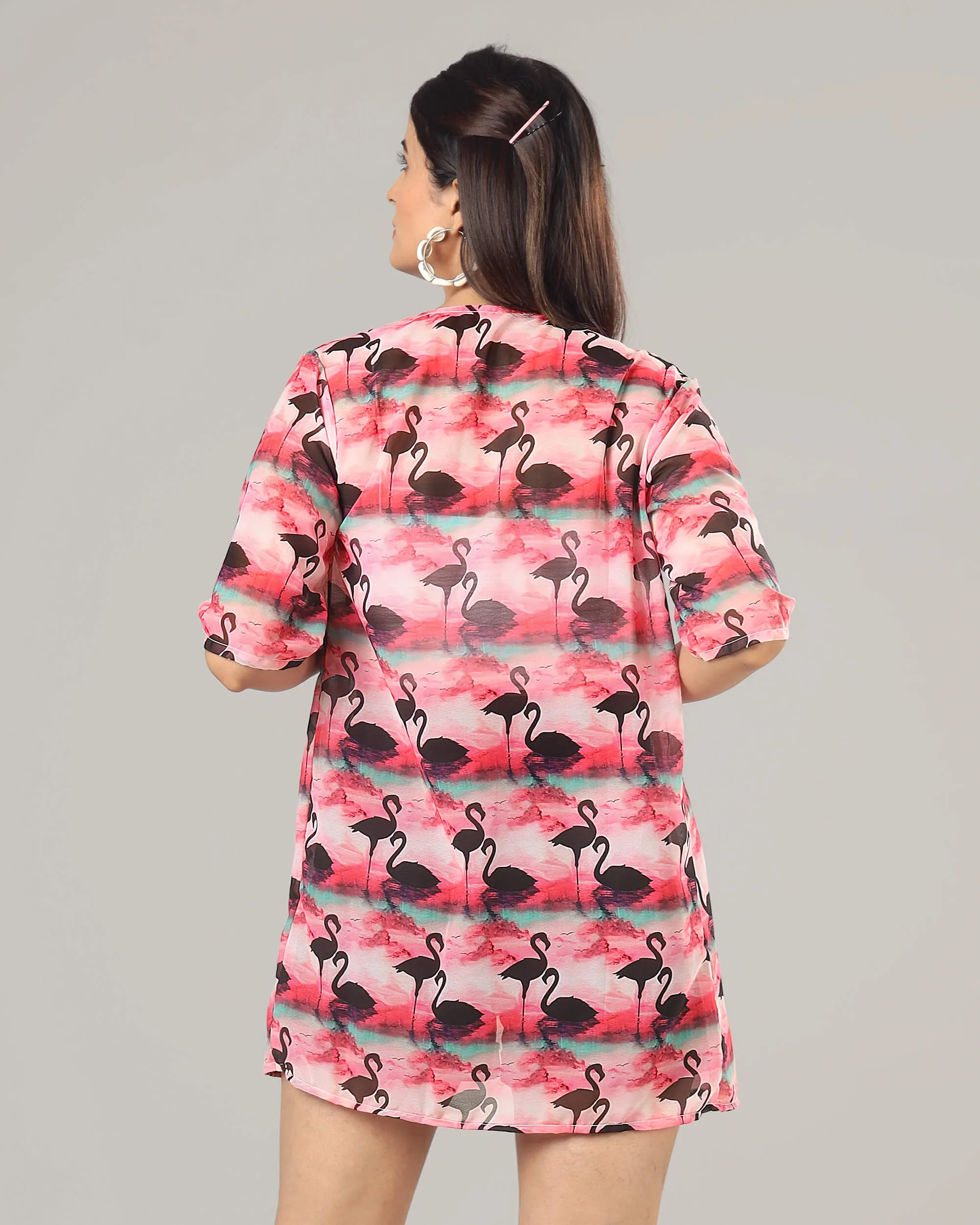 Beautiful Birds Short Sleeve Shrug For Women