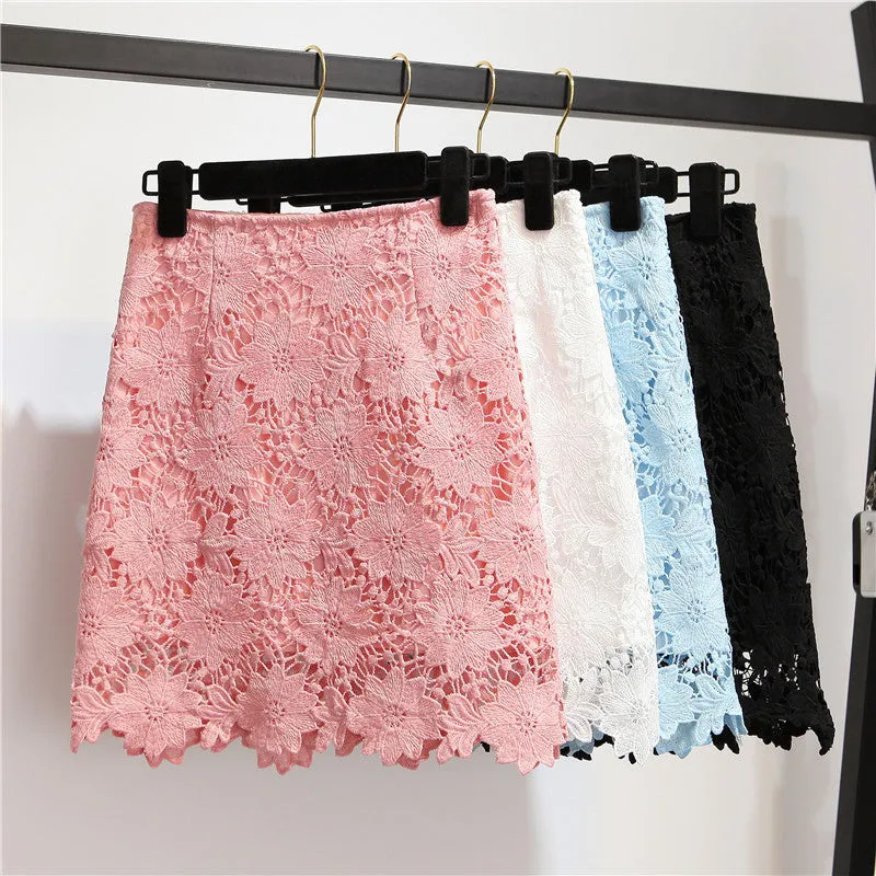 Beautiful Lace Short Summer Women Skirt 2019, Lace Fashionable Skirts