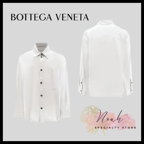 BOTTEGA VENETA  |Silk Street Style Long Sleeves Plain Cotton Shirts