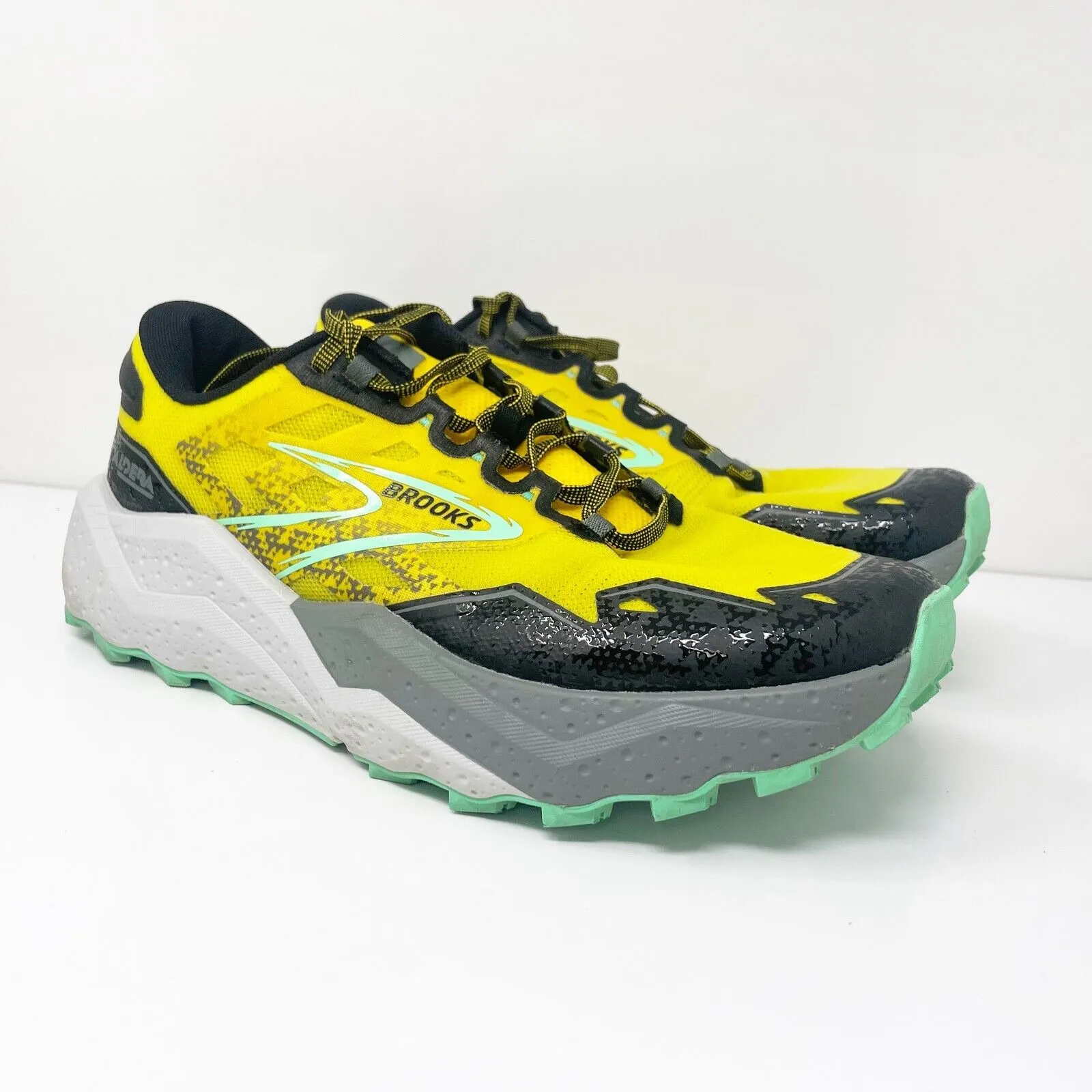 Brooks Mens Caldera 7 1104151D741 Yellow Running Shoes Sneakers Size 11 D