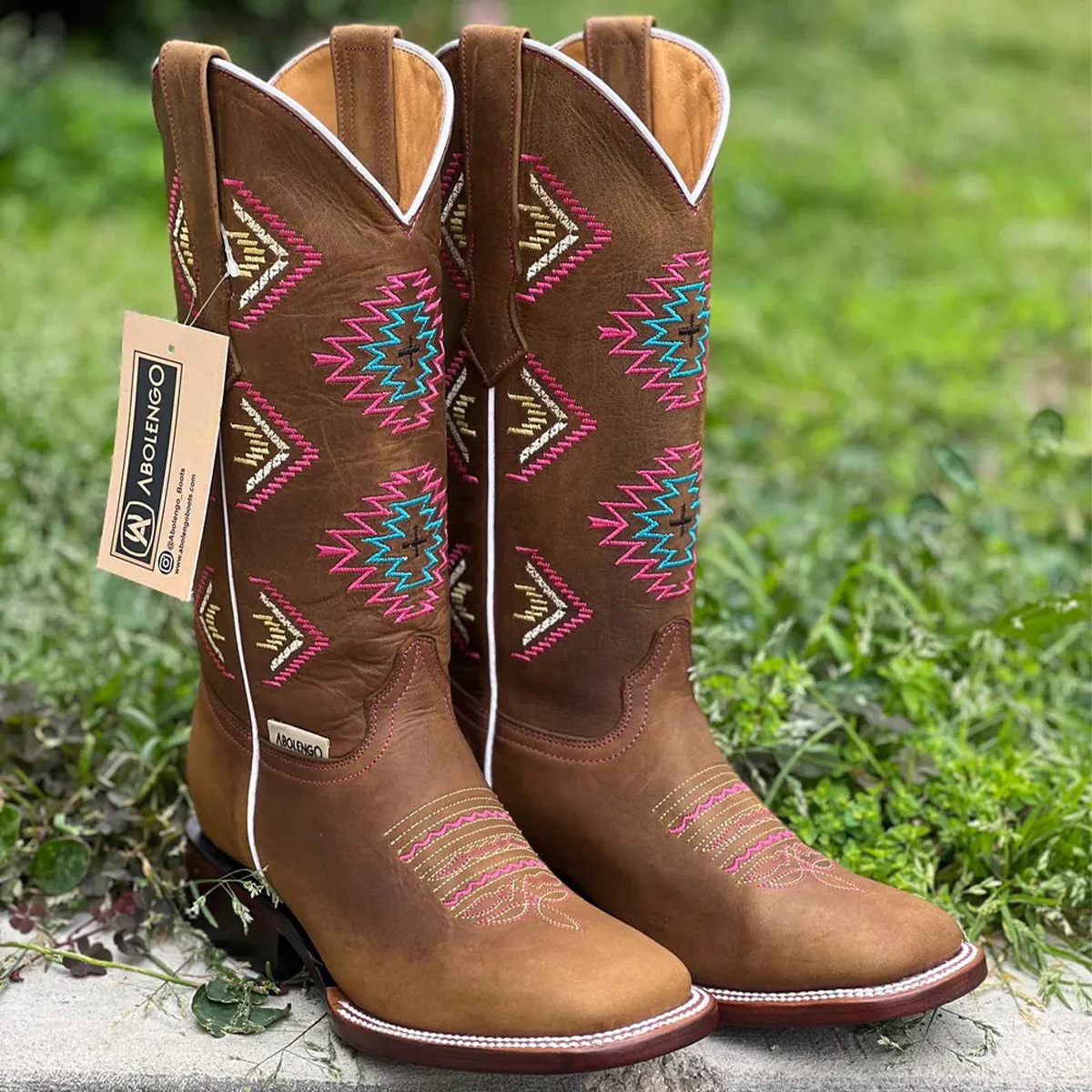 Brown Cowgirl Boots Native Design