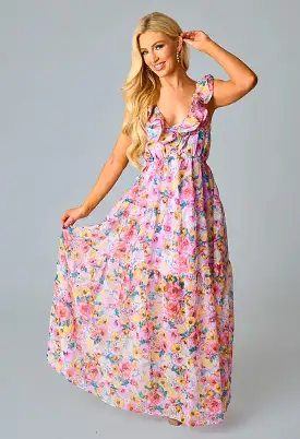 Buffy Ruffle Shoulder Maxi-Estate