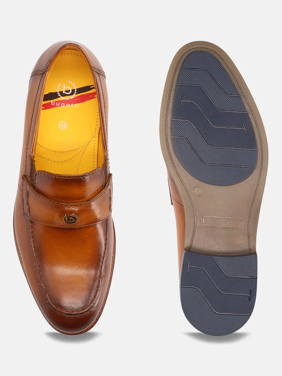 bugatti Yellow Premium Leather Loafers