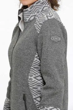 CINCH WOMEN'S GREY AZTEC SWEATER KNIT JACKET