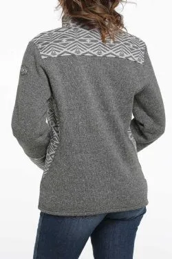 CINCH WOMEN'S GREY AZTEC SWEATER KNIT JACKET