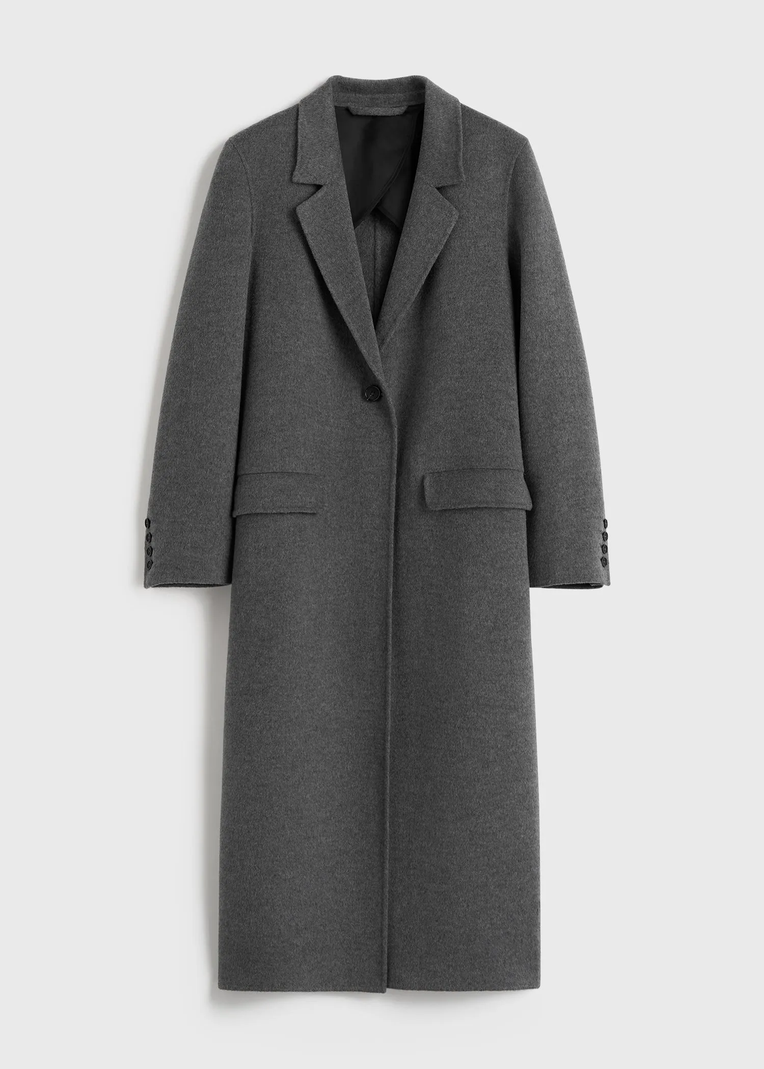 Classic doublé coat mid grey melange