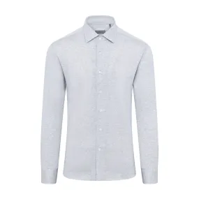 Corneliani Cotton & Silk Long Sleeve Jersey Shirt (Grey Marl)