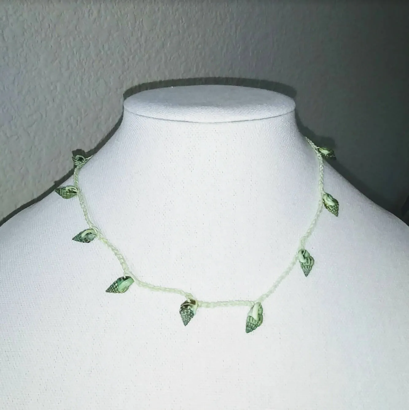 Creations by Jennie J Malloy - Green Shell Necklace