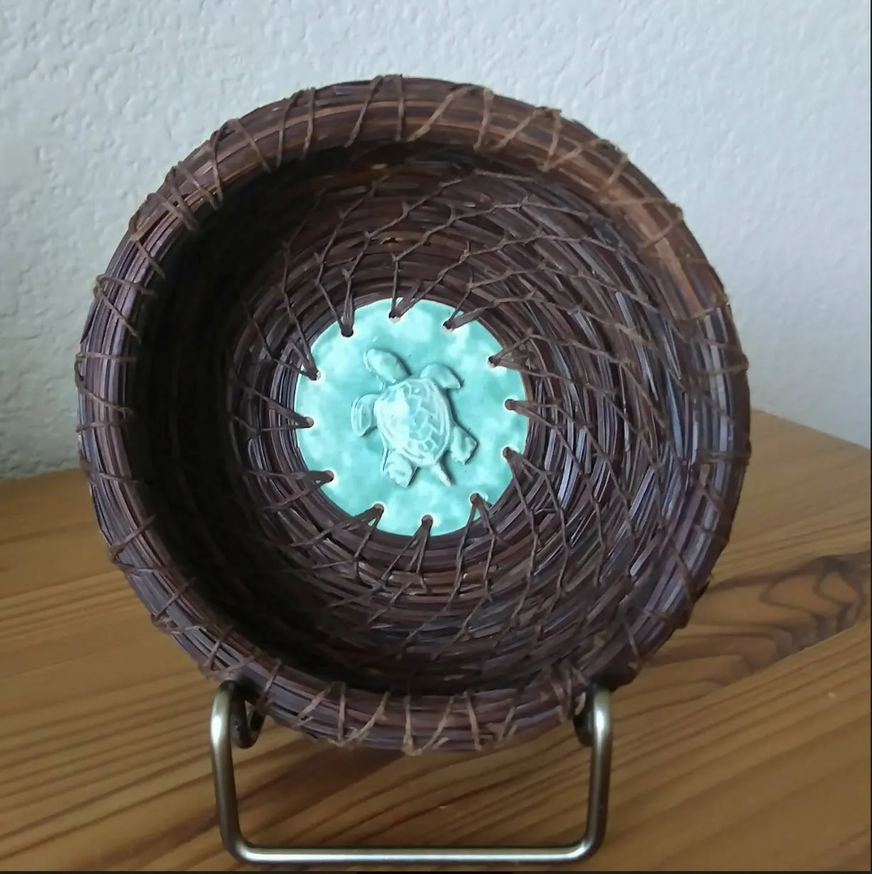 Creations by Jennie J Malloy - Green Turtle Pine Needle Basket