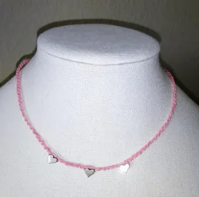 Creations by Jennie J Malloy - Hearts on Pink Necklace