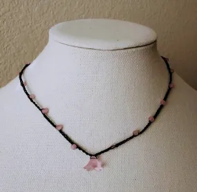 Creations by Jennie J Malloy - Pink Quartz Flower Necklace