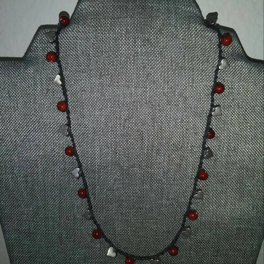 Creations by Jennie J Malloy - Red Stone Quartz Necklace