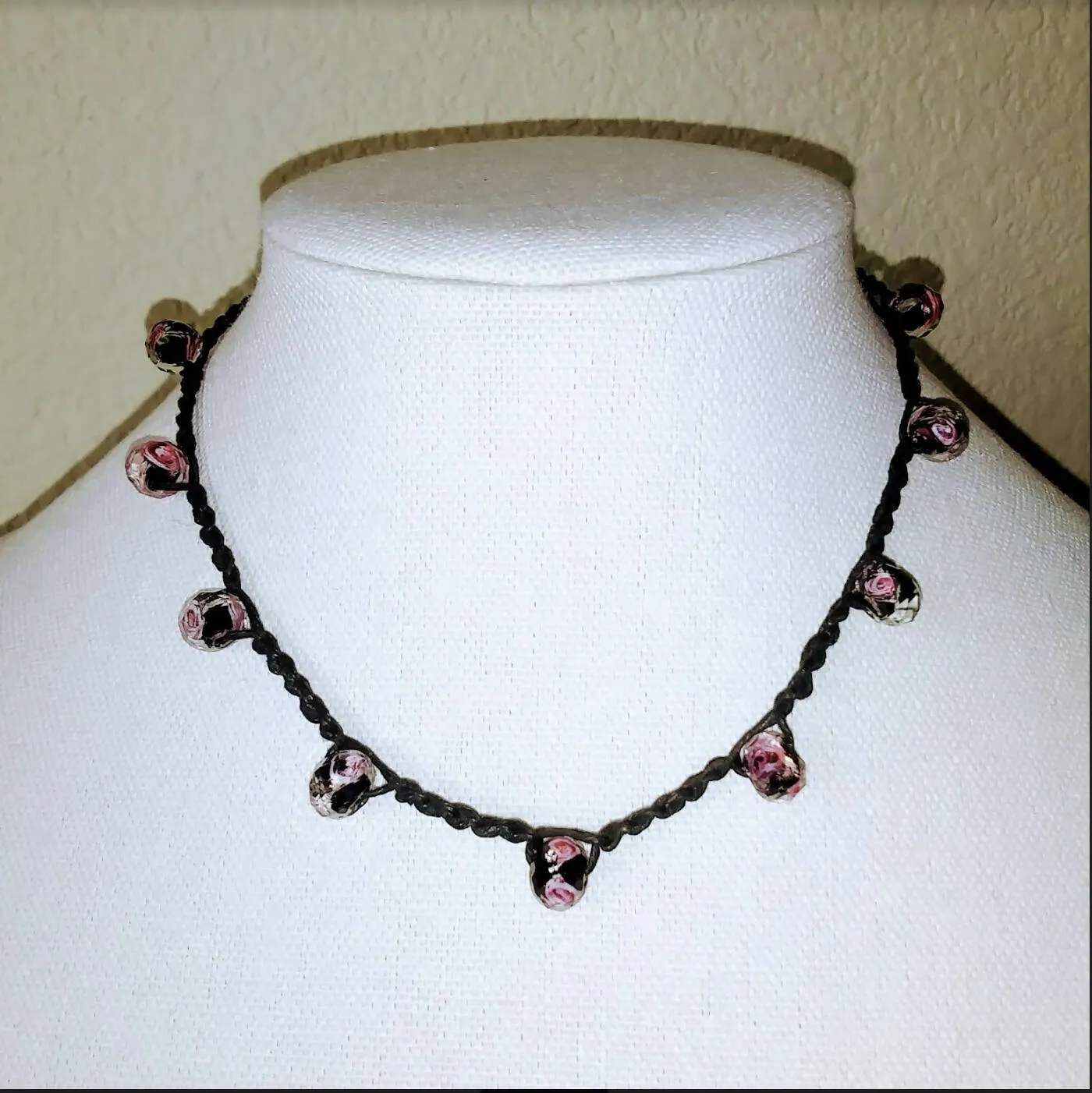 Creations by Jennie J Malloy -Crystalline Rose Choker