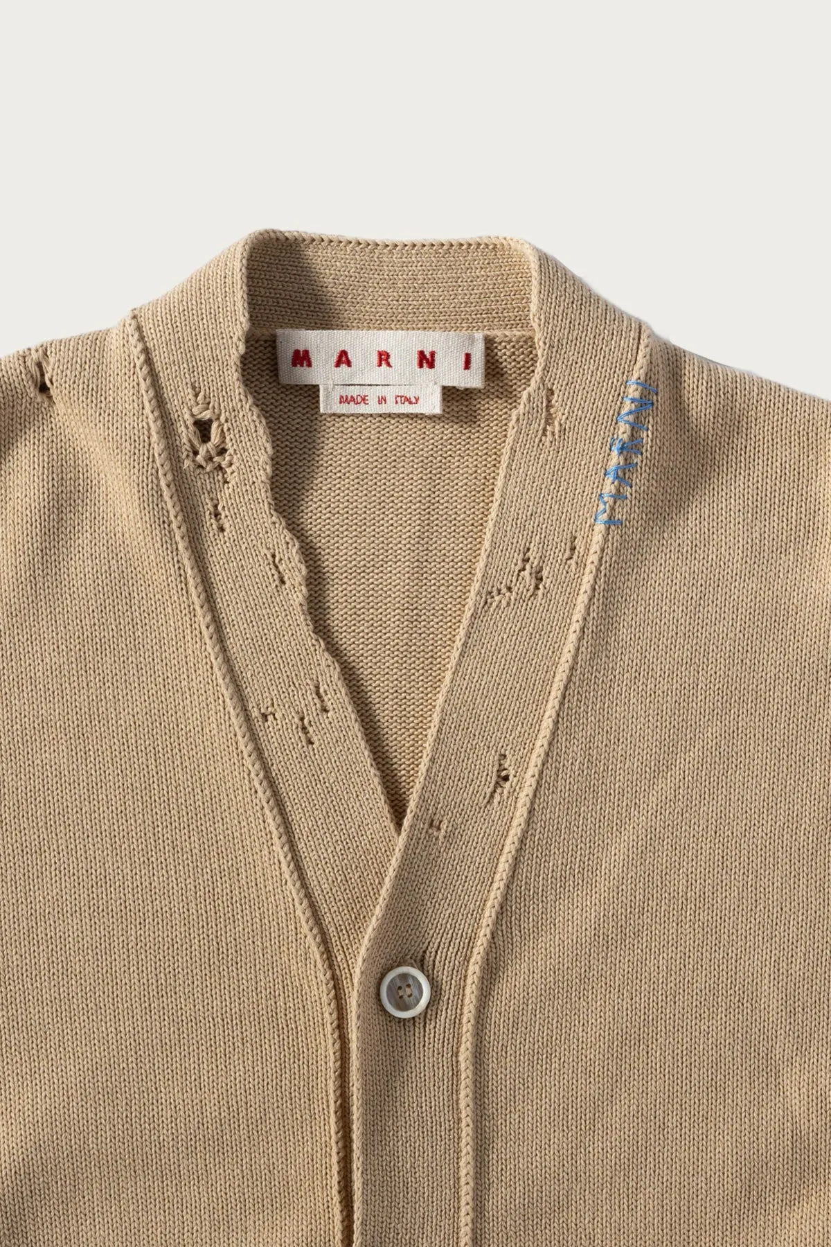 Disheveled Cotton Cardigan - Light Camel