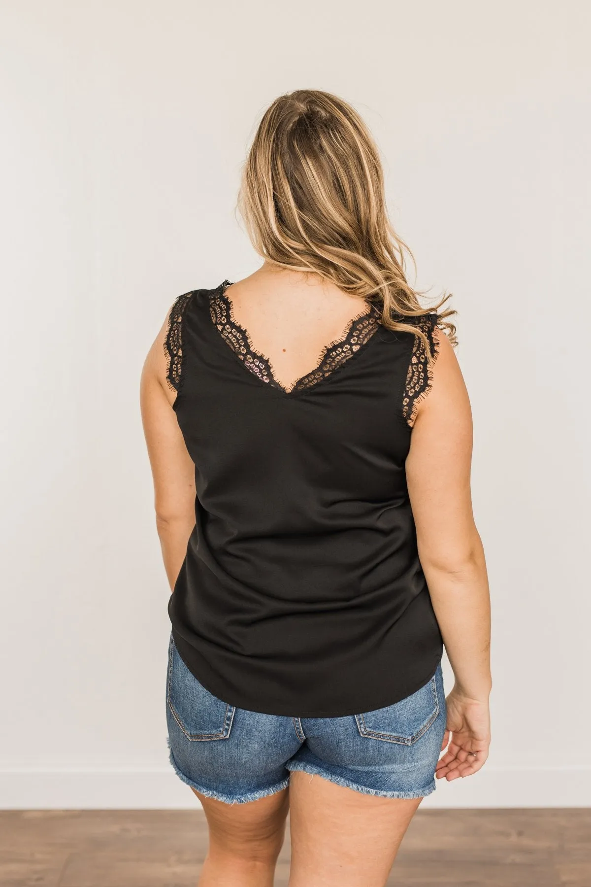 Embrace The Elegance Sleeveless Blouse- Black