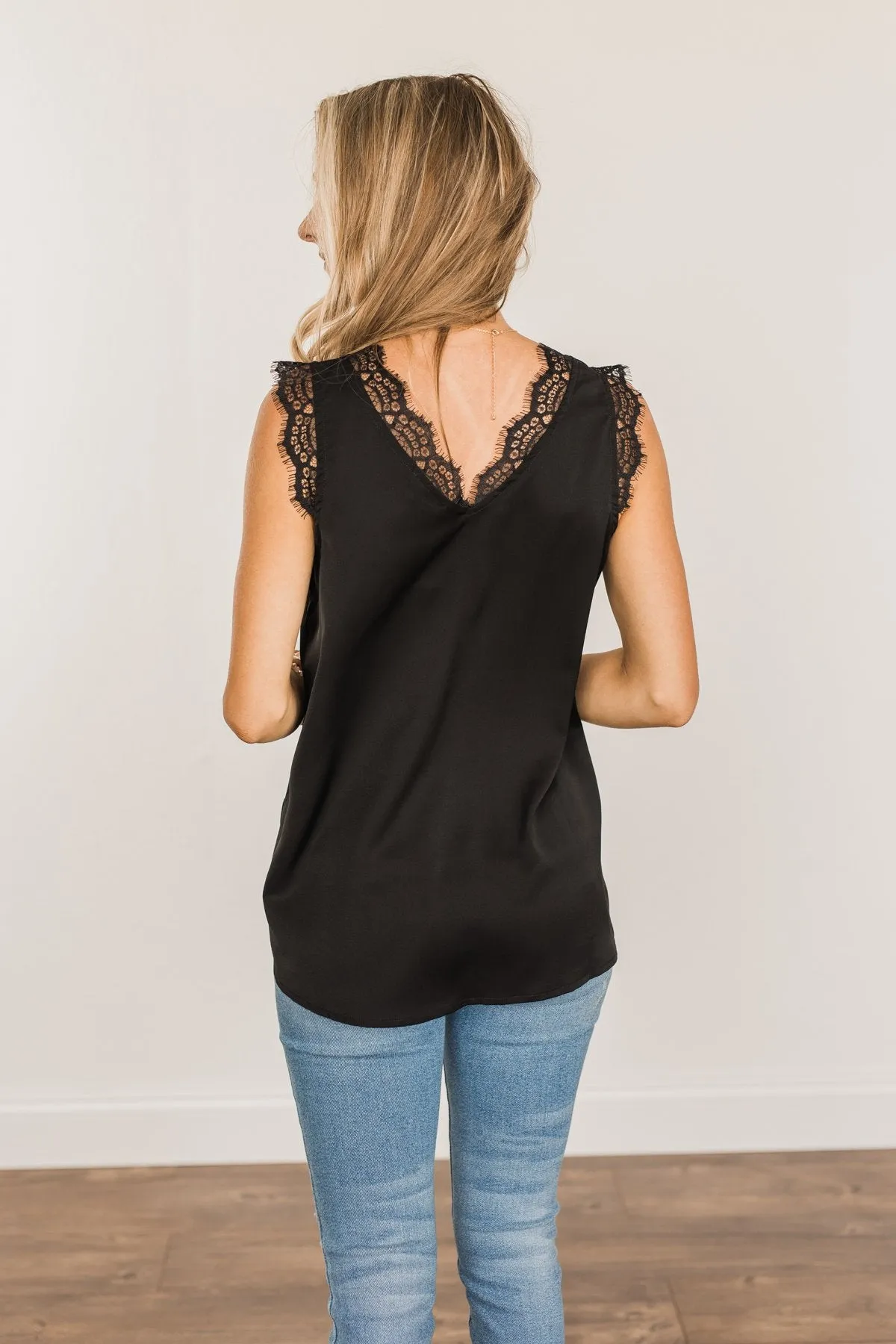 Embrace The Elegance Sleeveless Blouse- Black