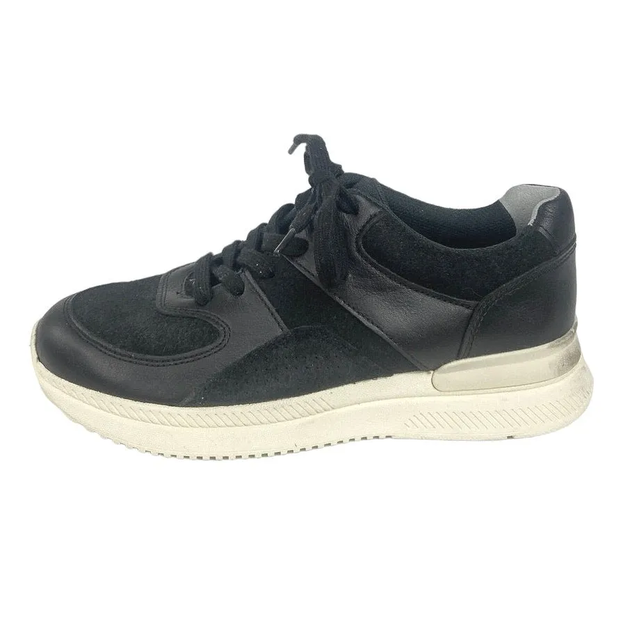 Everlane The Trainer Black Leather Suede Lace Up Low Top Sneakers Shoes Size 6