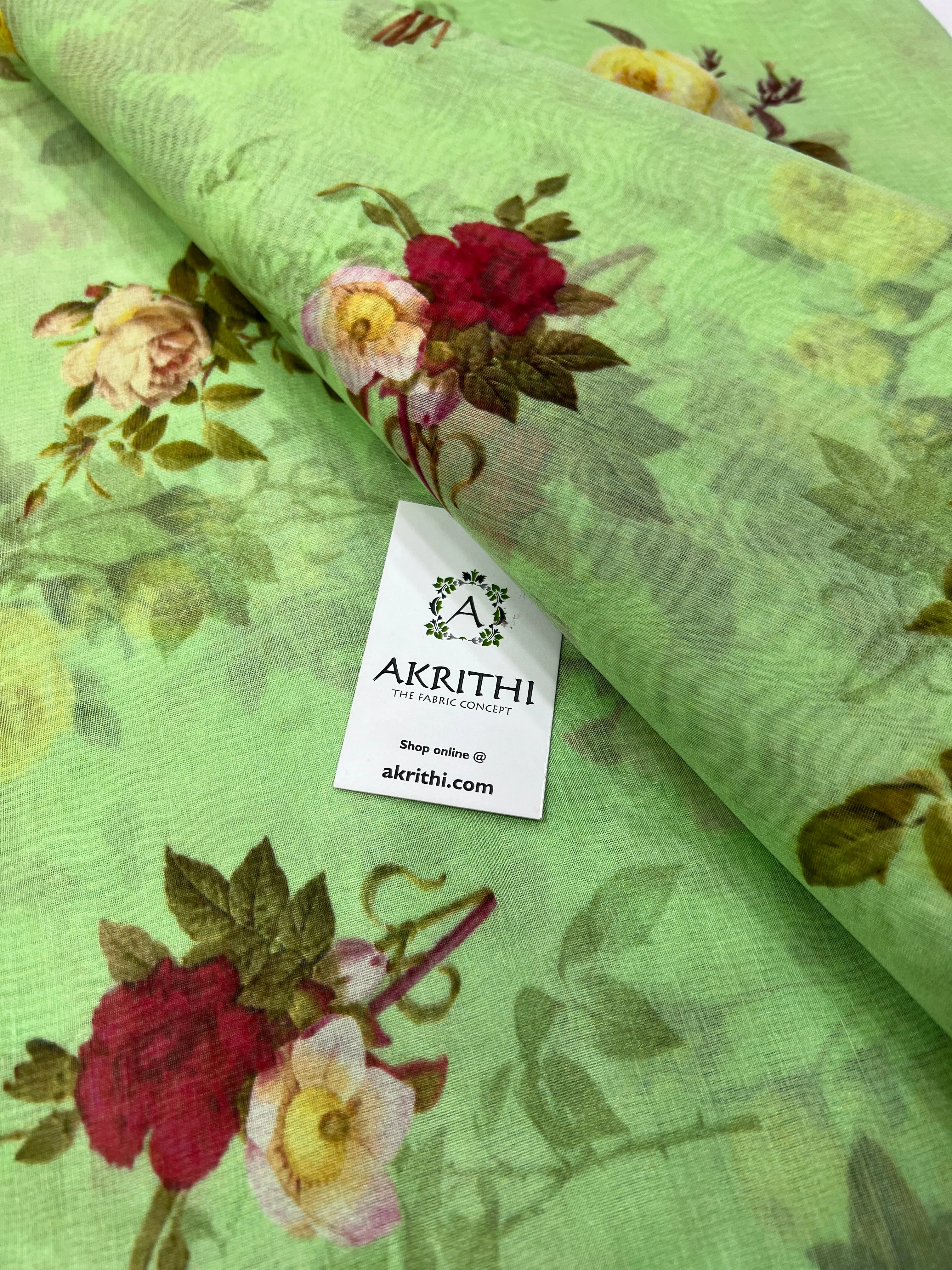 Floral Printed Pure silk cotton fabric