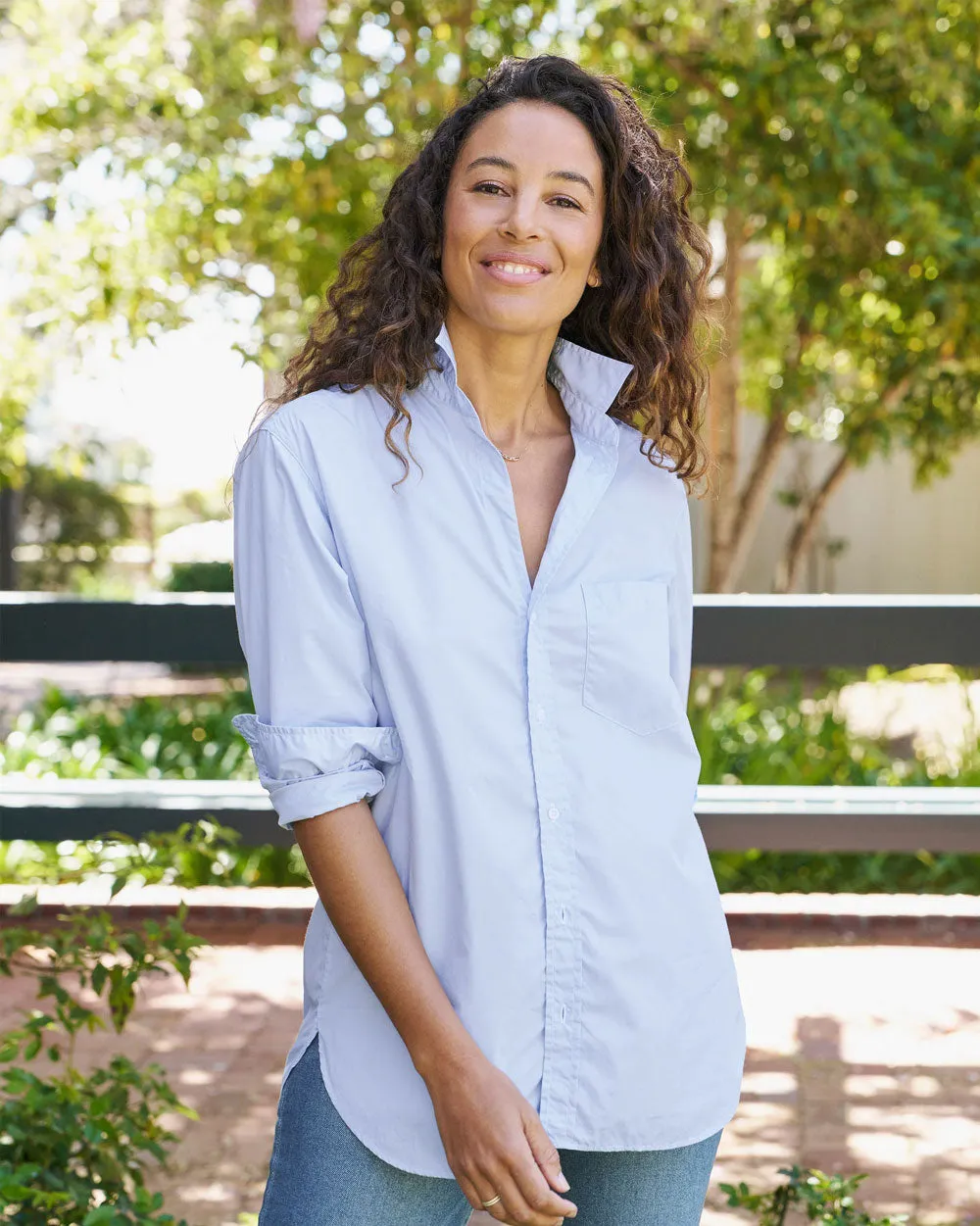 French Blue Superluxe Joedy Boyfriend Button Up Shirt