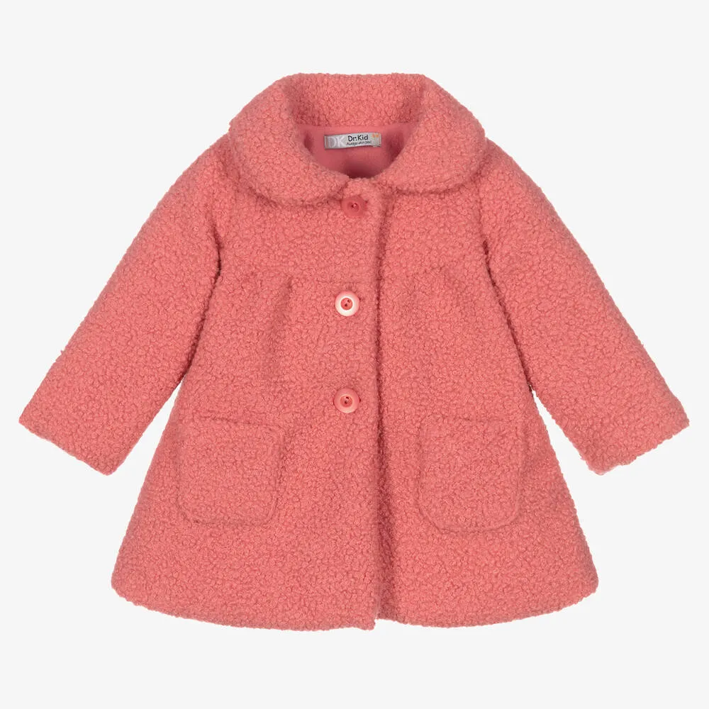 Girls Pink Fleece Coat