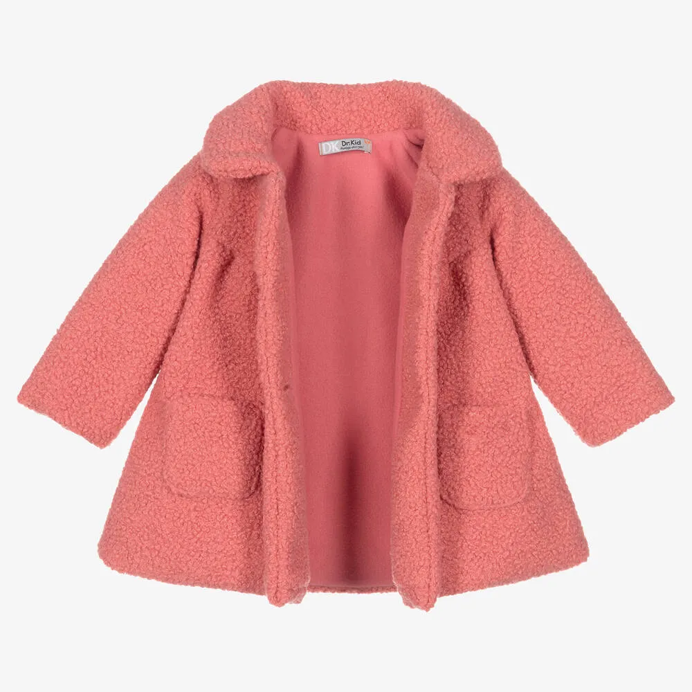 Girls Pink Fleece Coat