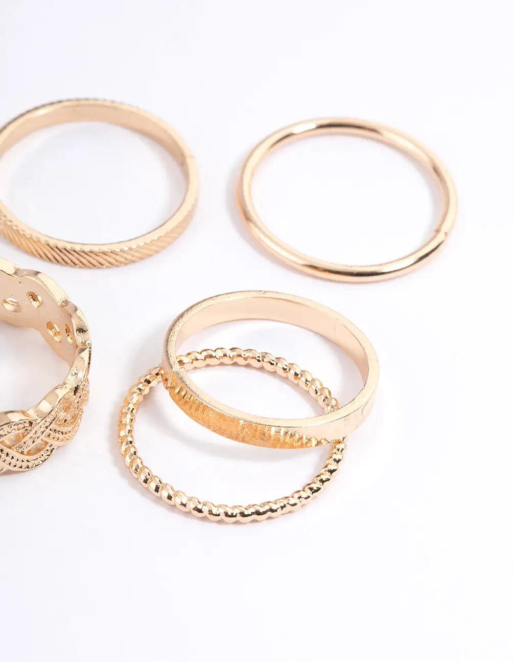 Gold Classic Braid Ring 8-Pack