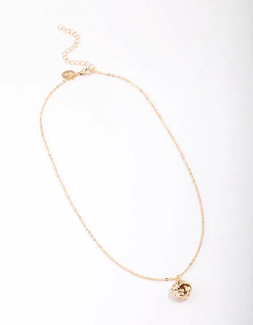 Gold Open Rope Knotted Pendant Necklace