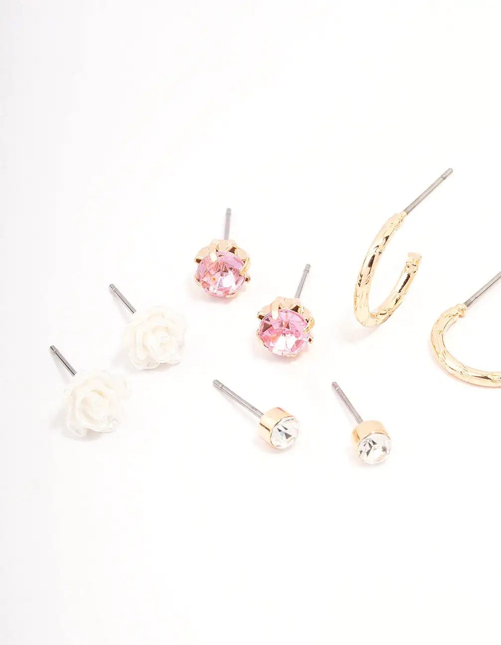 Gold Rose & Butterfly Earring 8-Pack