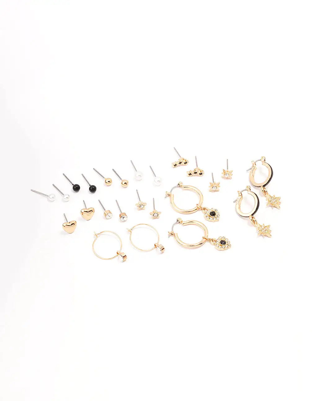 Gold Star & Heart Earring 12-Pack