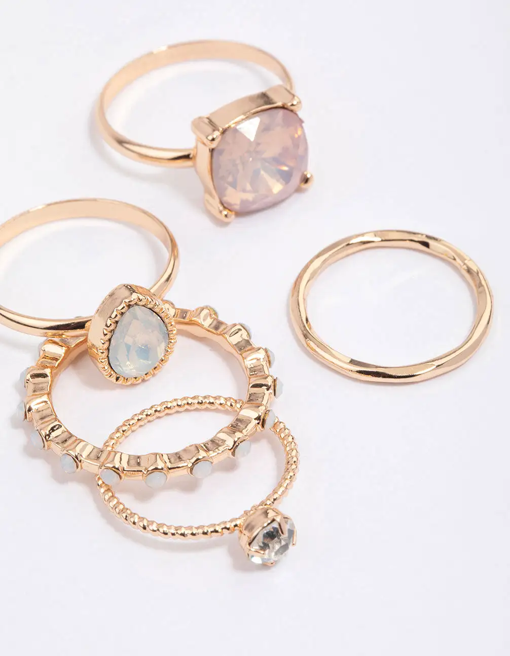 Gold Textured Shape Ring Pack