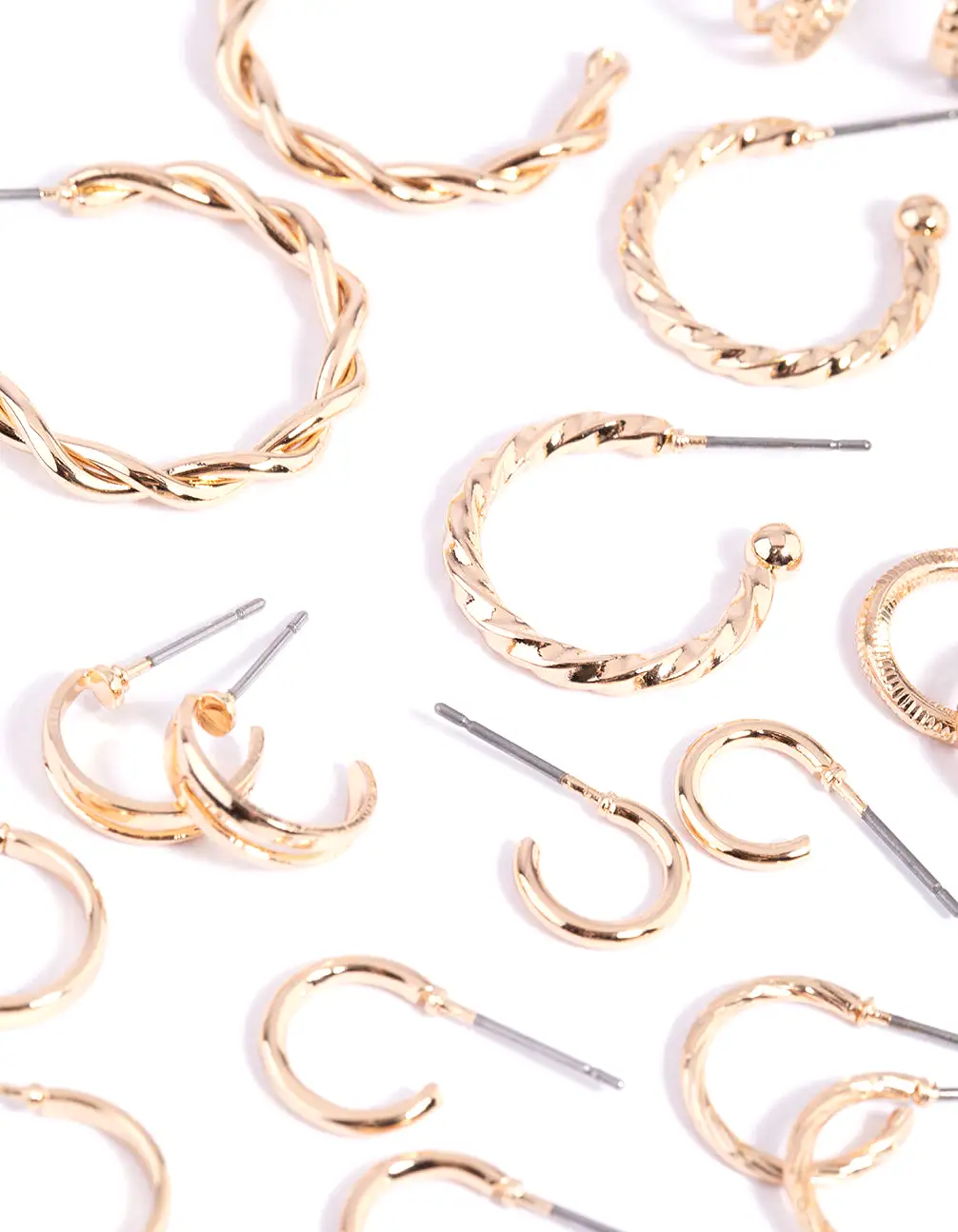 Gold Twisted Hoop Earring 12-Pack