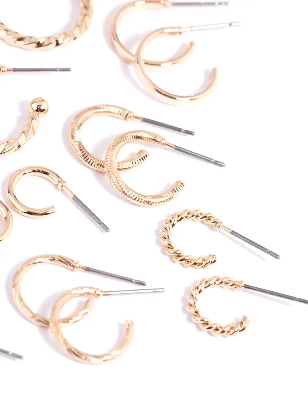 Gold Twisted Hoop Earring 12-Pack