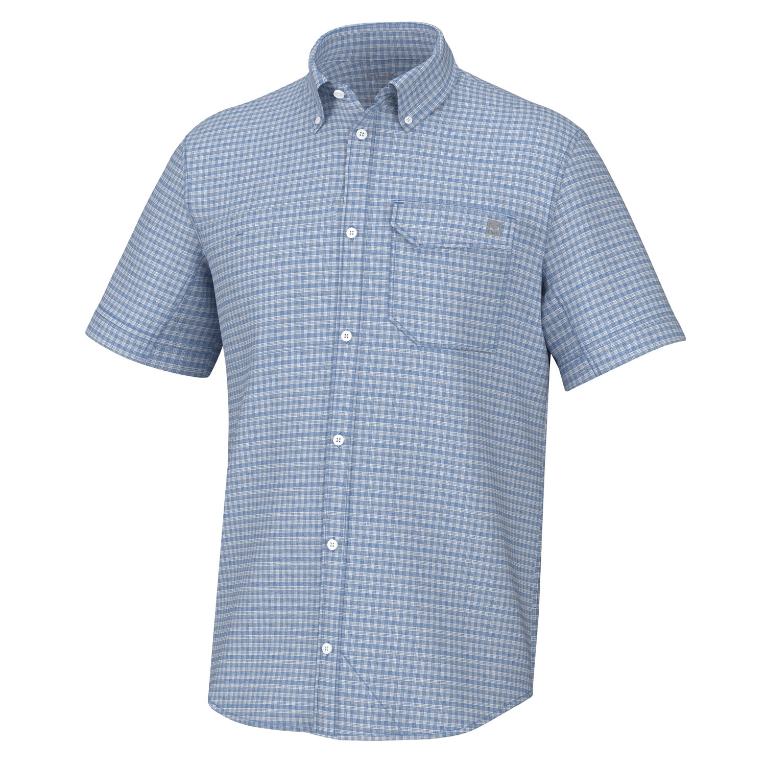 'Huk' Men's Tide Point Break Button Down - Minicheck Quiet Harbor