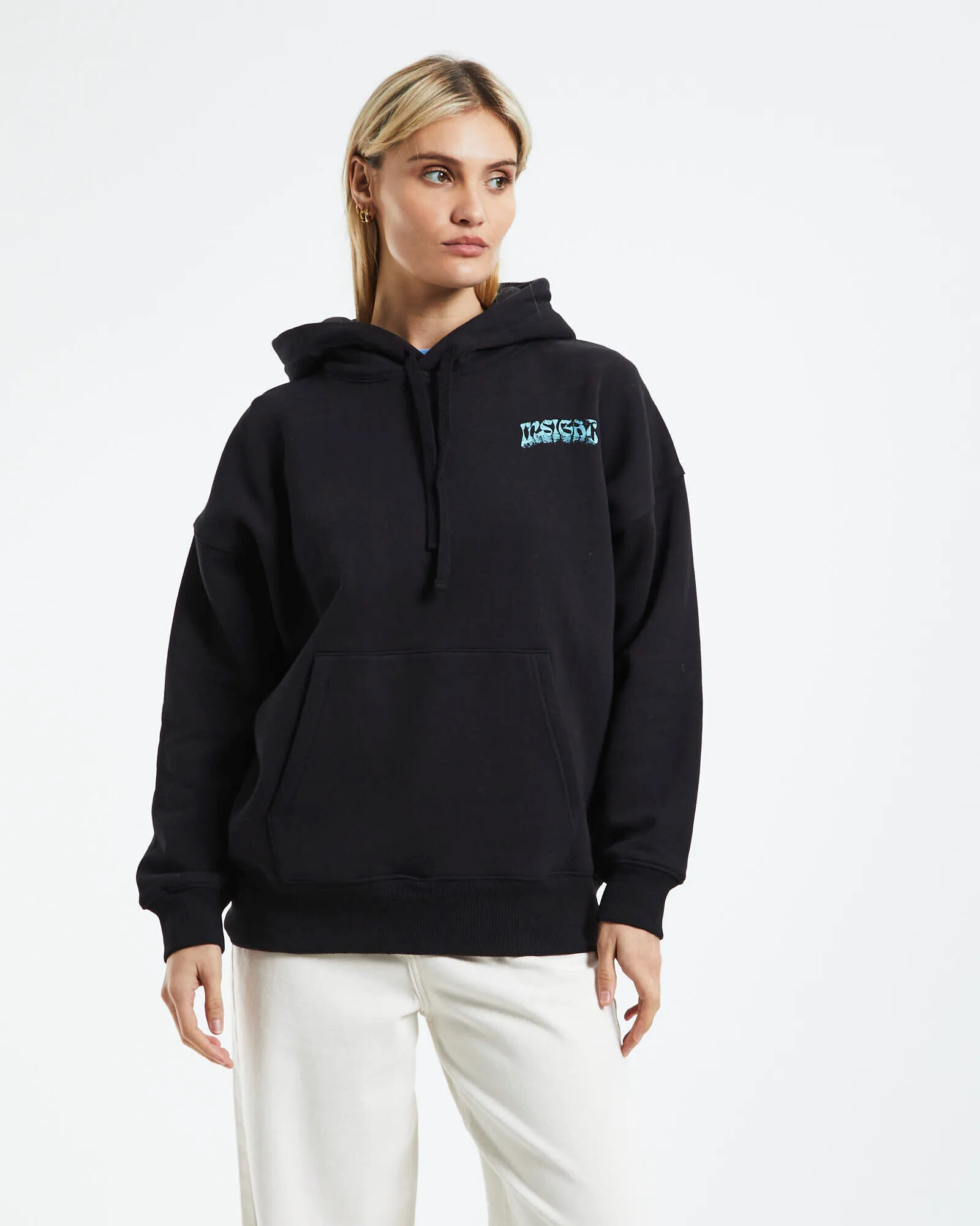 Insight Lazy Longline Fleece Hoody Washed Black