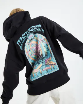 Insight Lazy Longline Fleece Hoody Washed Black