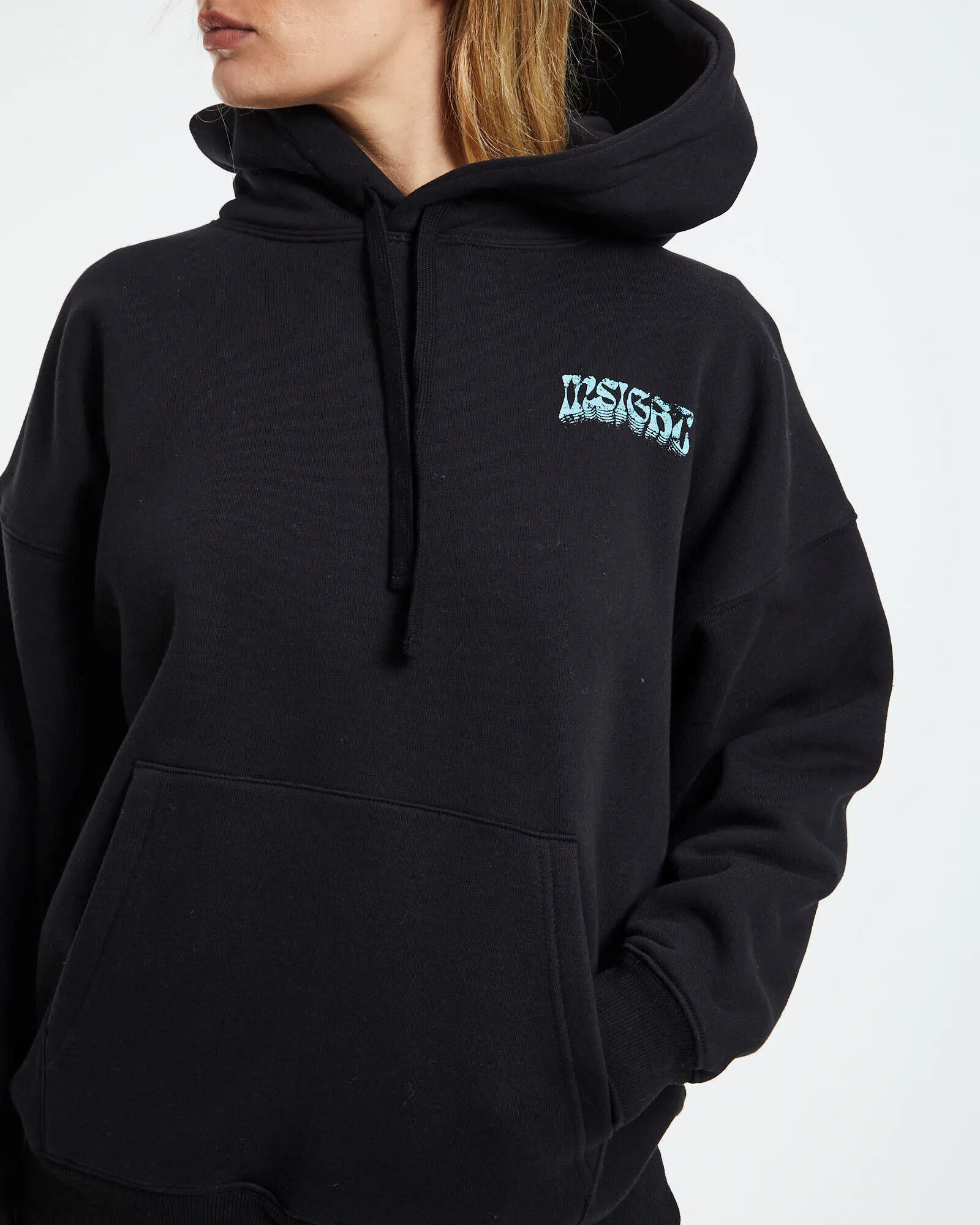 Insight Lazy Longline Fleece Hoody Washed Black