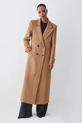 Italian Wool Double Breasted Maxi Coat | Karen Millen