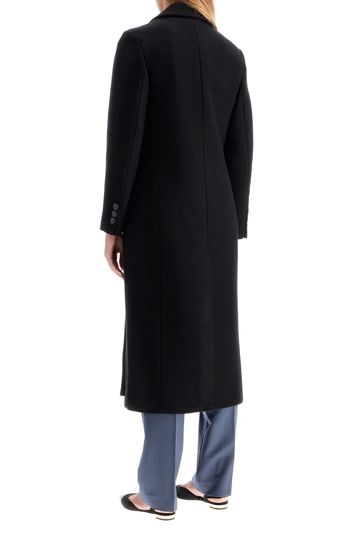 Ivy Oak Cayenne Double Breasted Wool Coat   Black