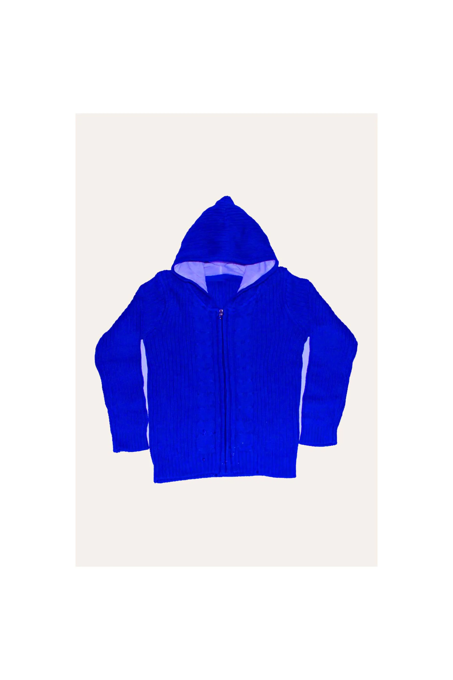 IXAMPLE Blue Cable-Knit Zipper Hoody Blue Unisex Hoodies